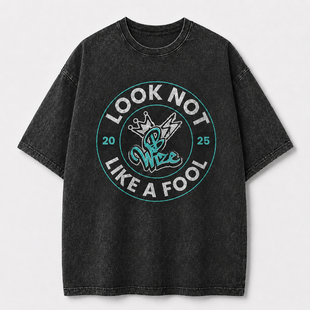 BWize Grey Stone Washed Tee - Aqua Agua Edition