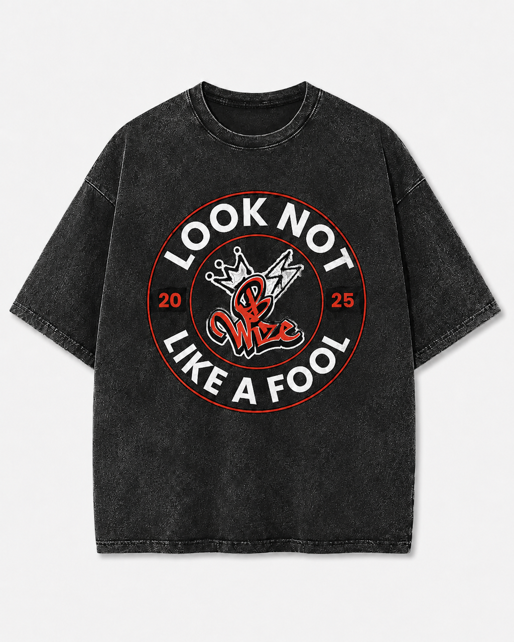 BWize Grey Stone Washed Tee - Roots Red Edition