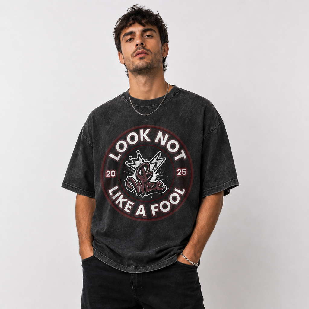 BWize Grey Stone Washed Tee - Aggtown Maroon Edition