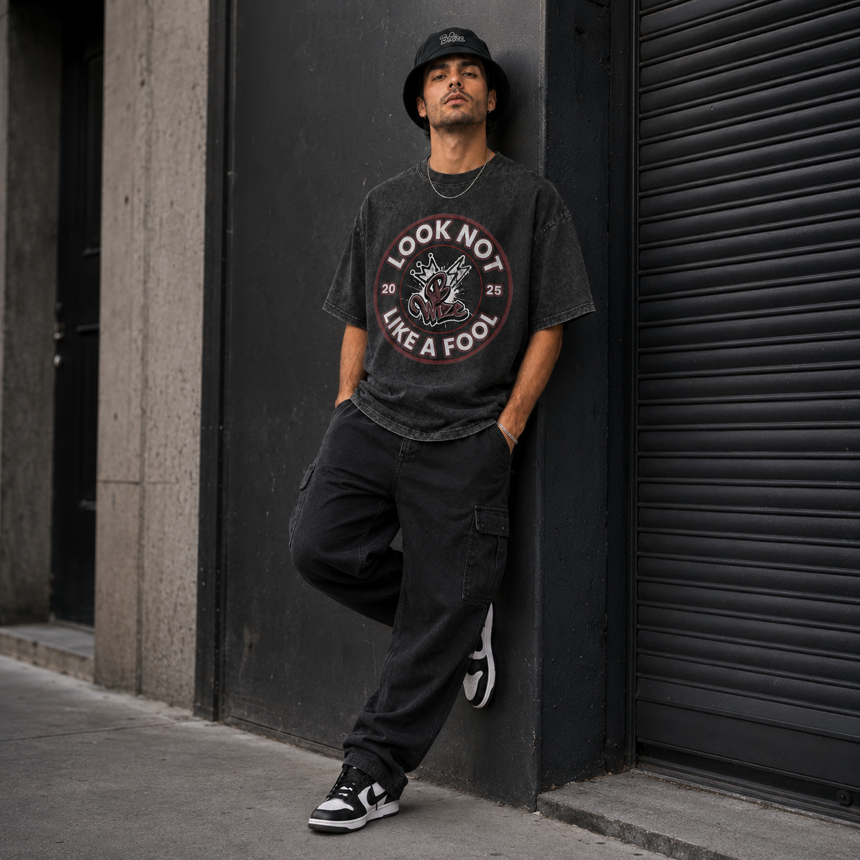 BWize Grey Stone Washed Tee - Aggtown Maroon Edition