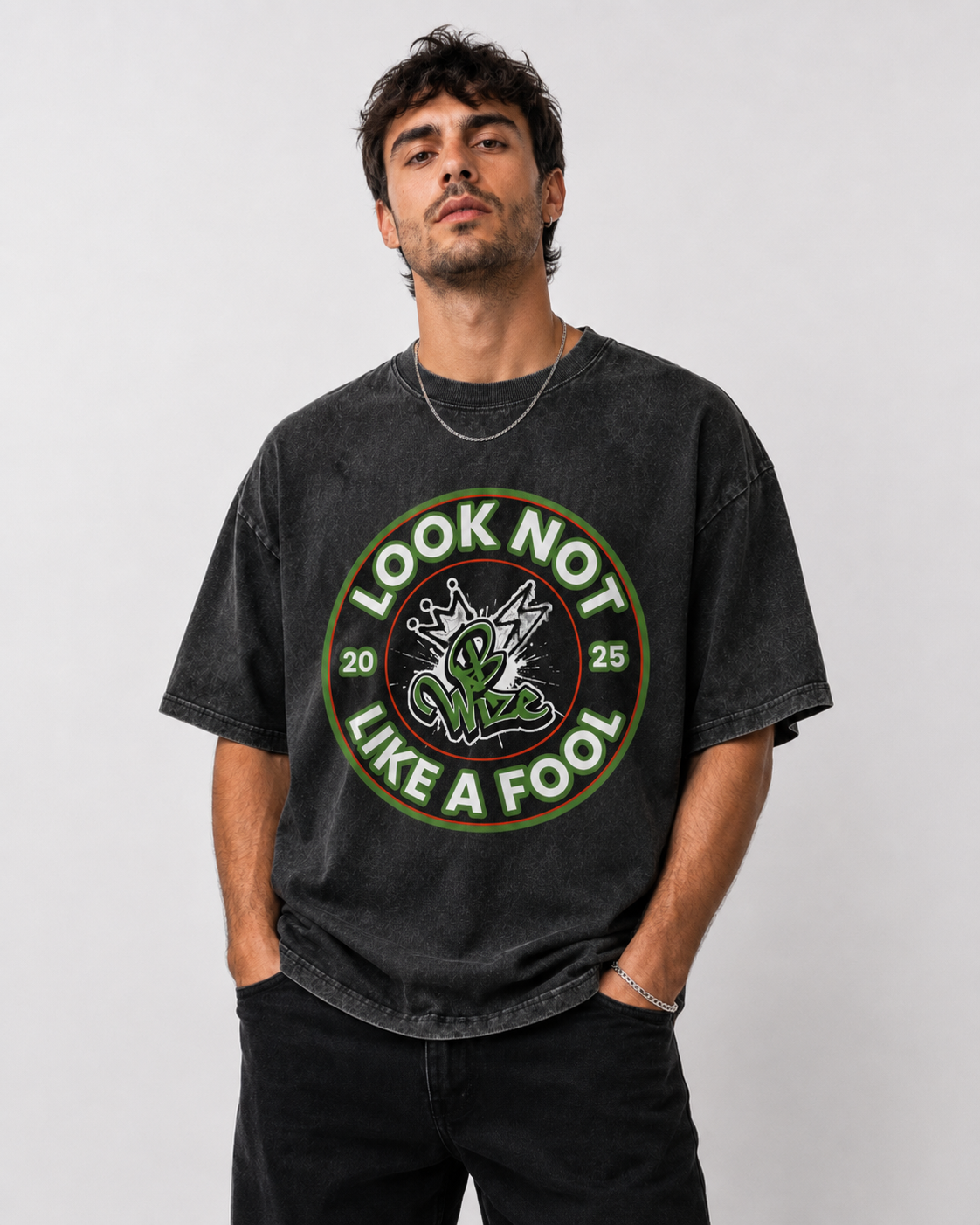 BWize Grey Stone Washed Tee - ERF Green Edition