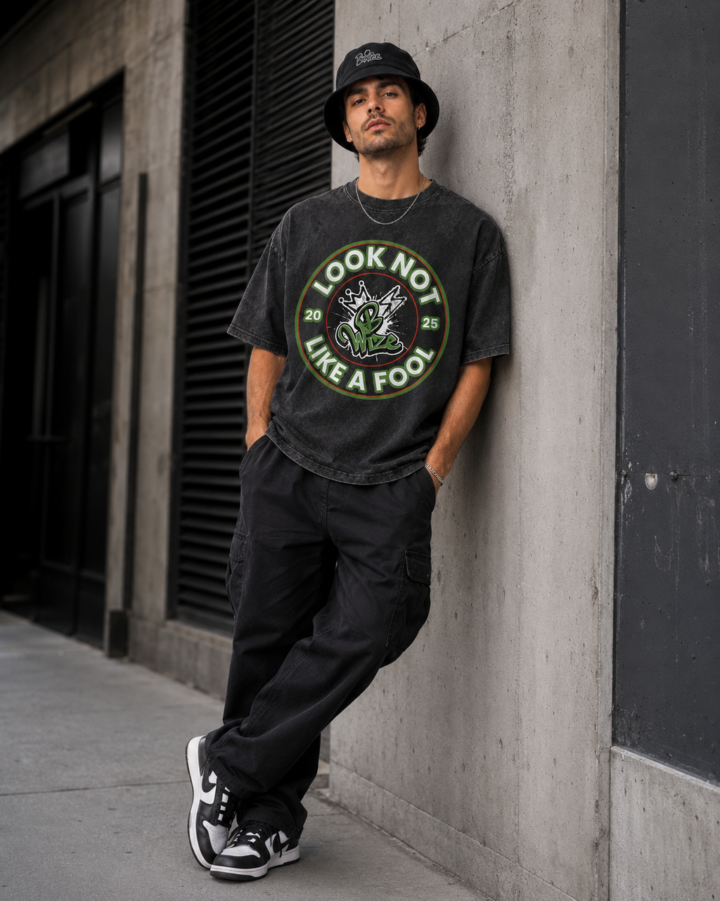 BWize Grey Stone Washed Tee - ERF Green Edition