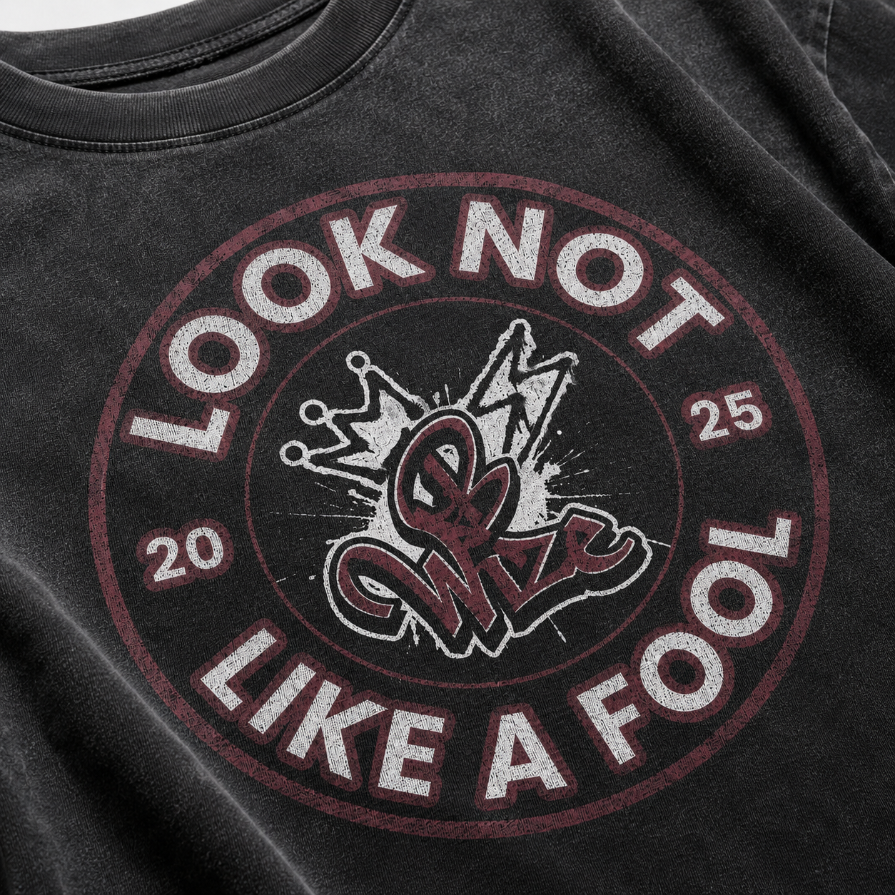 BWize Grey Stone Washed Tee - Aggtown Maroon Edition
