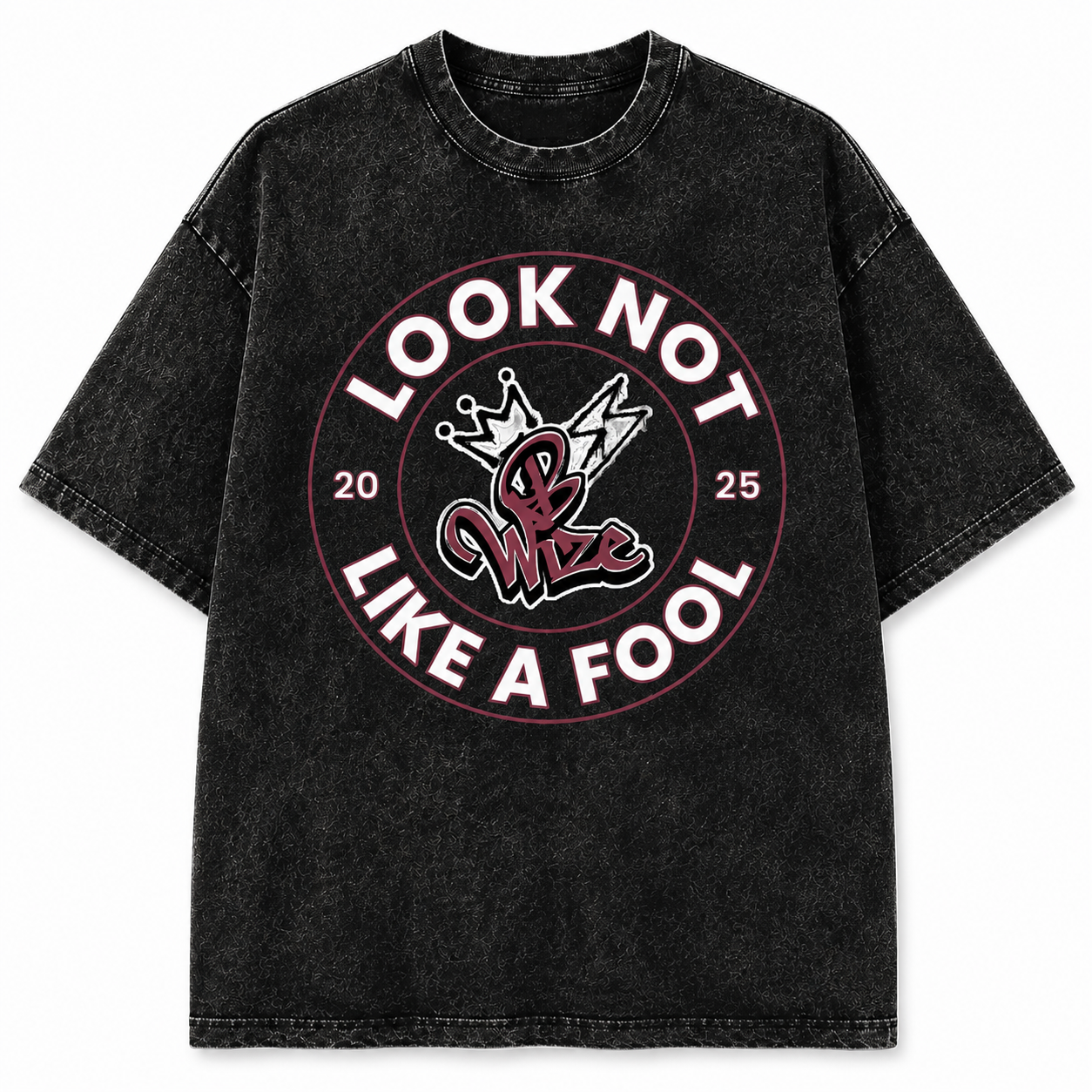 BWize Grey Stone Washed Tee - Aggtown Maroon Edition