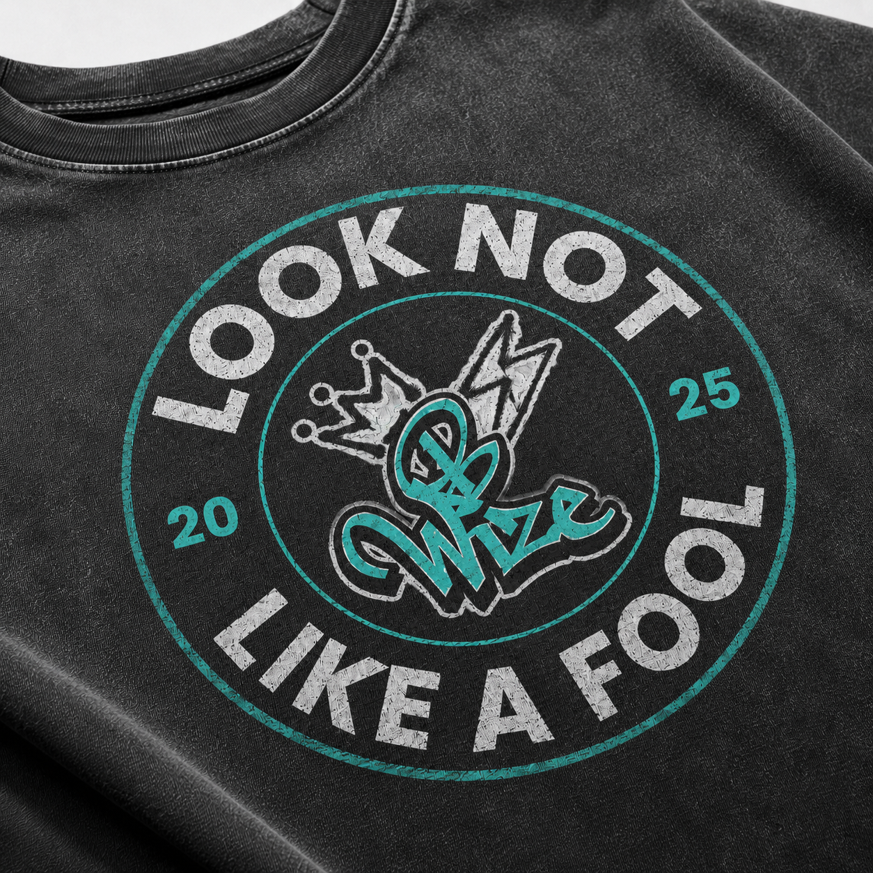 BWize Grey Stone Washed Tee - Aqua Agua Edition
