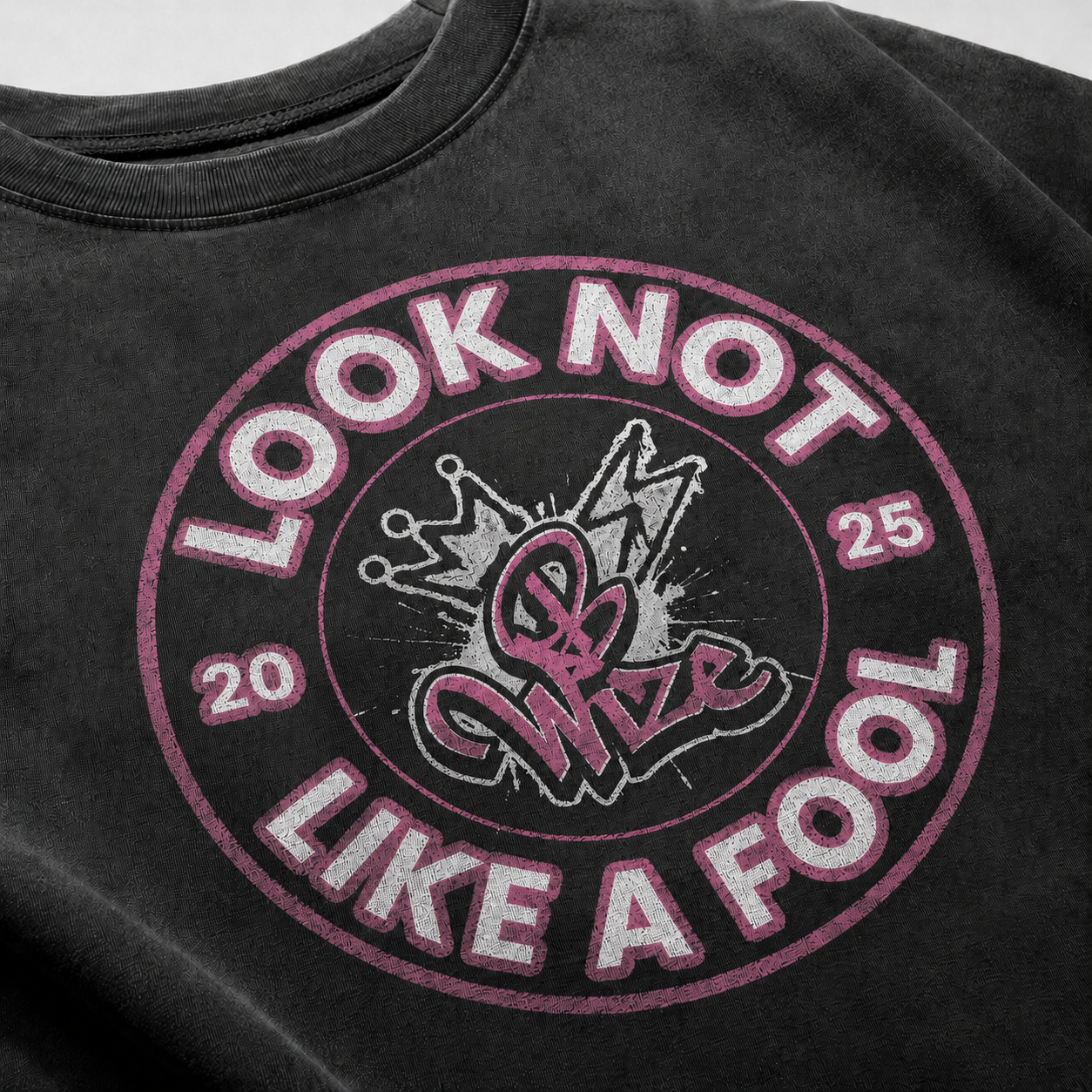 BWize Grey Stone Washed Tee - Pinky Pink Edition