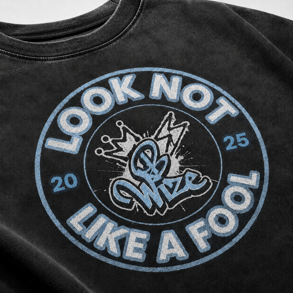 BWize Grey Stone Washed Tee - Ice Col Blue Edition