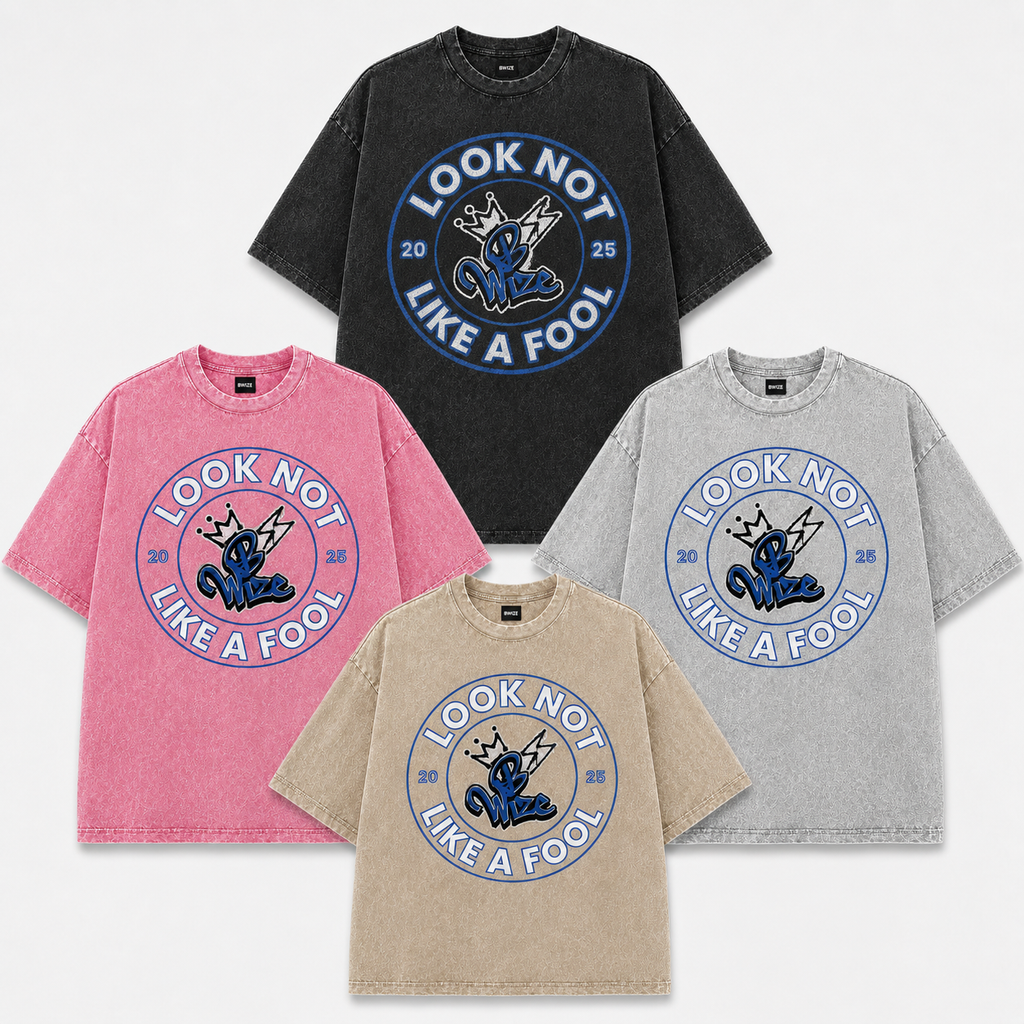 BWize Stone Washed Tee - NCO Blue Multi-Color Edition