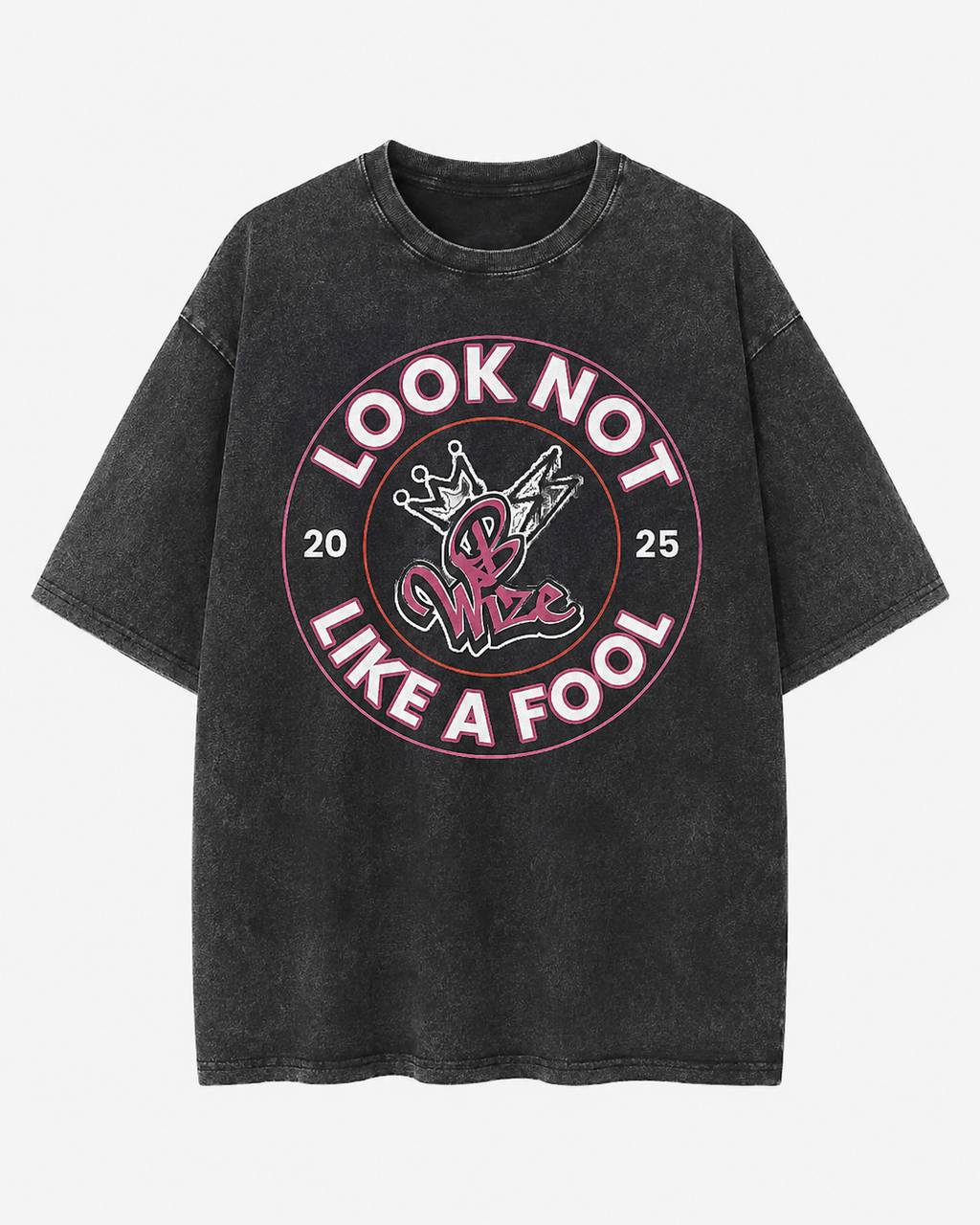 BWize Grey Stone Washed Tee - Pinky Pink Edition