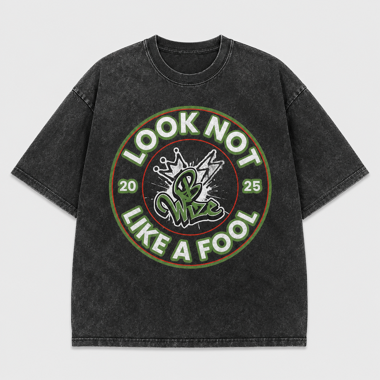 BWize Grey Stone Washed Tee - ERF Green Edition