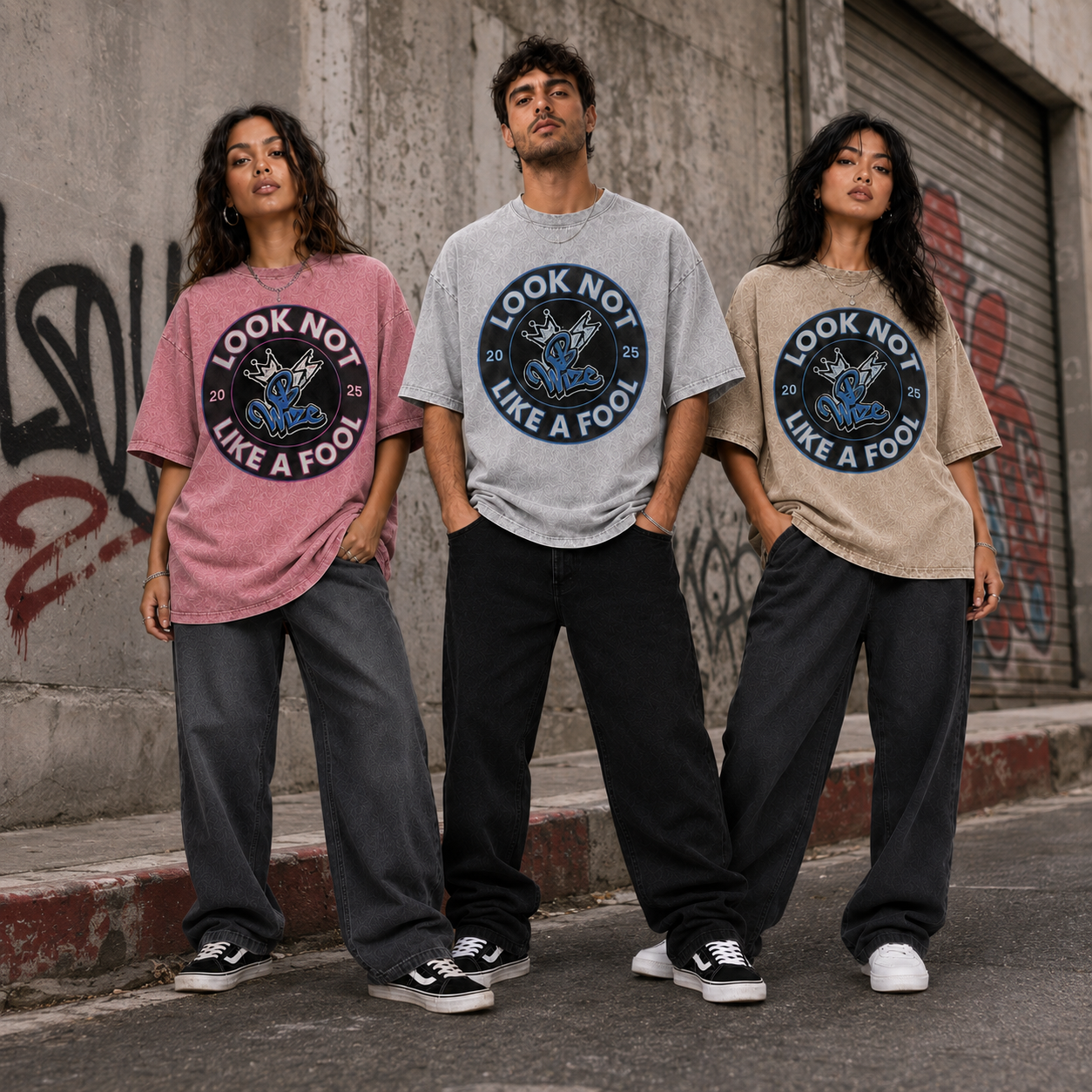 BWize Stone Washed Tee - NCO Blue Multi-Color Edition
