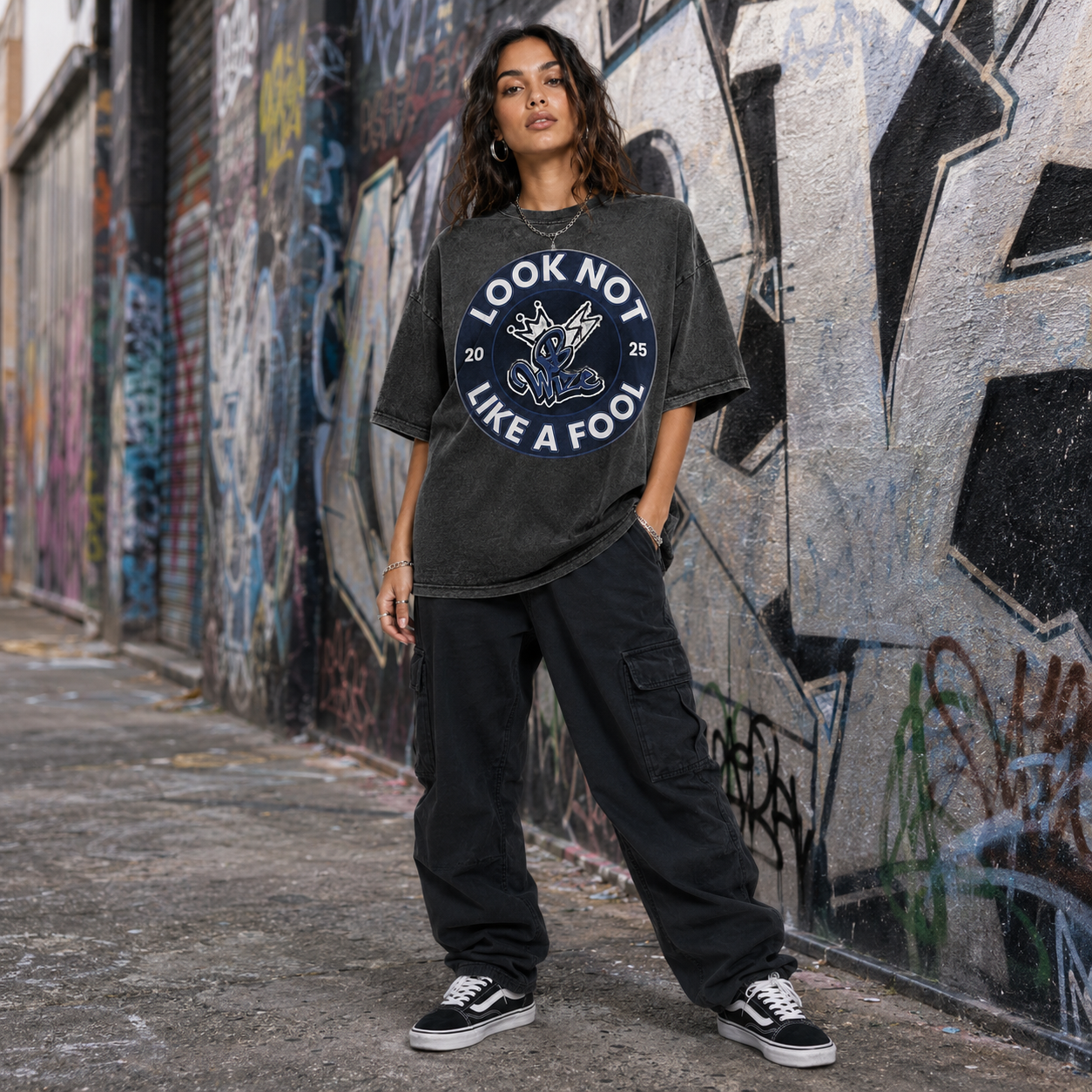 BWize Grey Stone Washed Tee - NCO Blue Edition