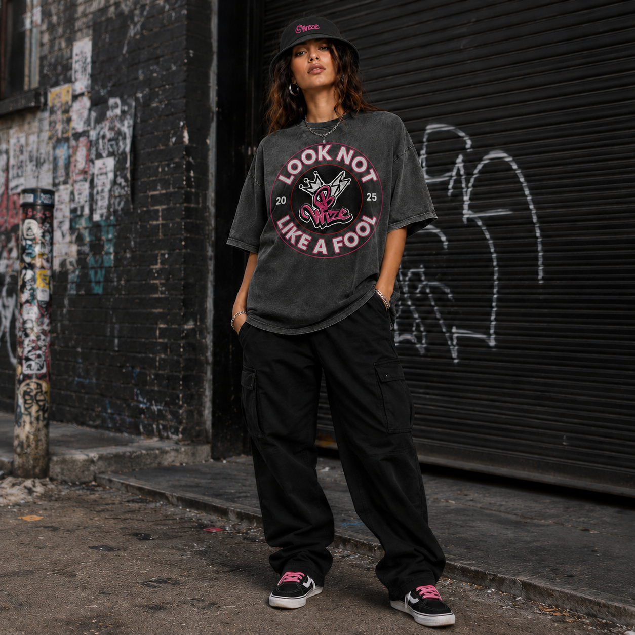 BWize Grey Stone Washed Tee - Roots Red Edition