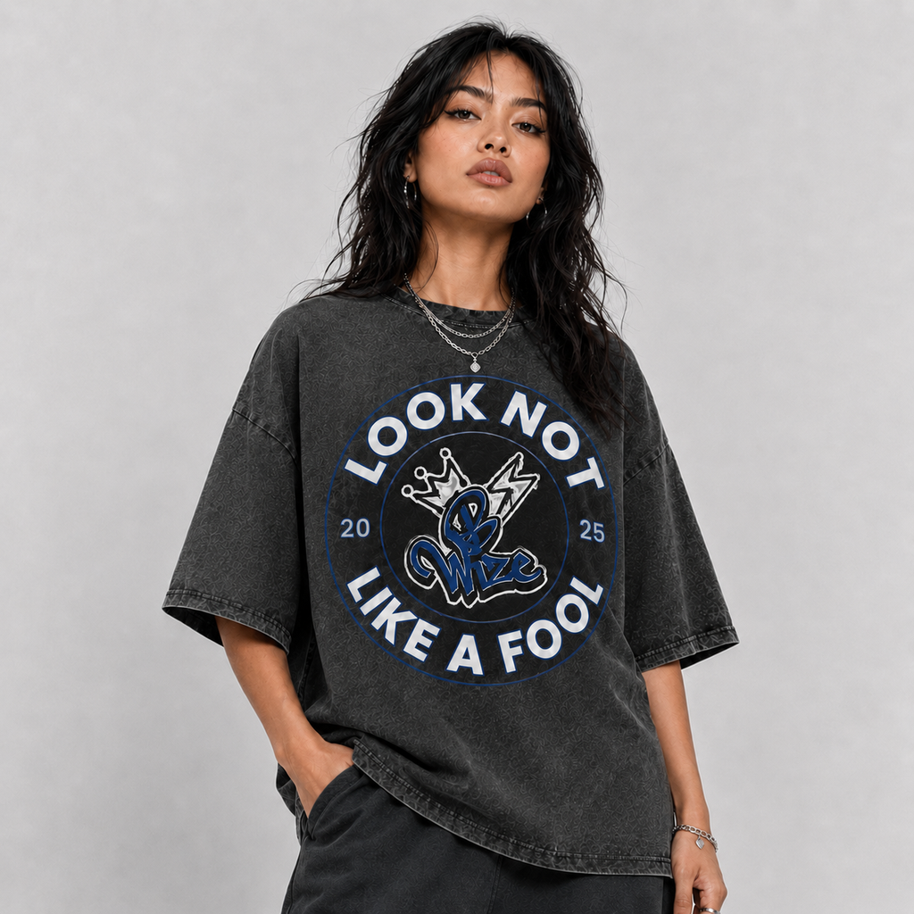 BWize Grey Stone Washed Tee - RoyAL Blue Edition
