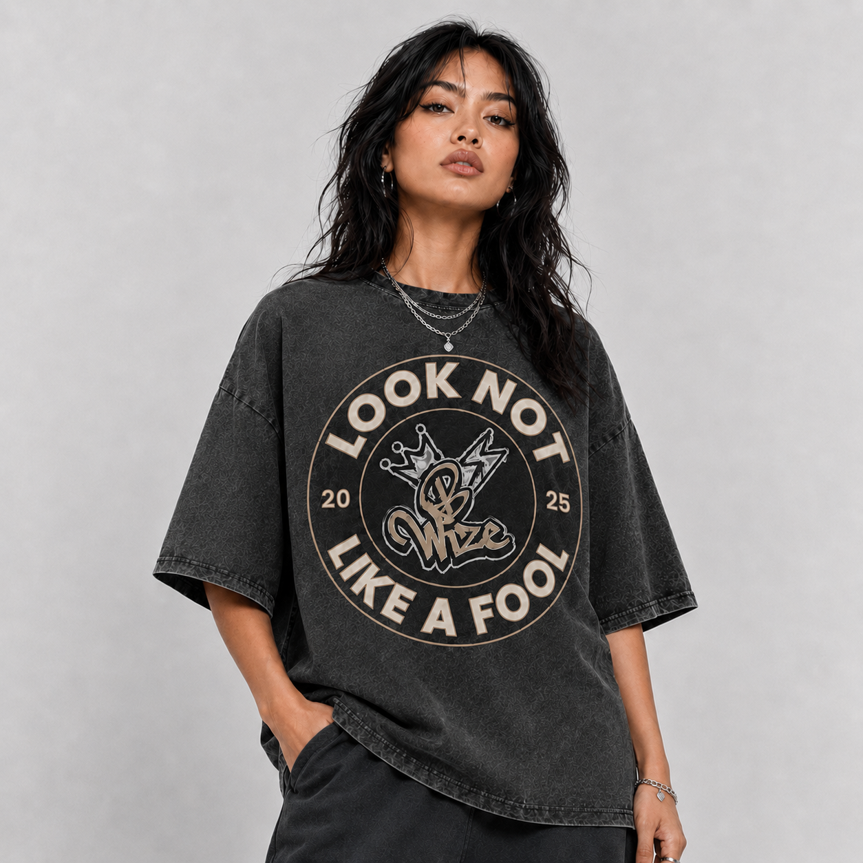 BWize Grey Stone Washed Tee - Sun Tan Edition